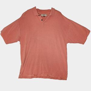 Tommy Bahamas Coral Golf Polo Shirt Mens Size XL - 70% Silk Chenille Textured